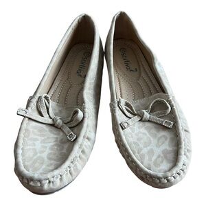 Sorliva Animal Print Mocassins Shoes Grey Vegan Faux Suede Size EU 37 Size‎ 7